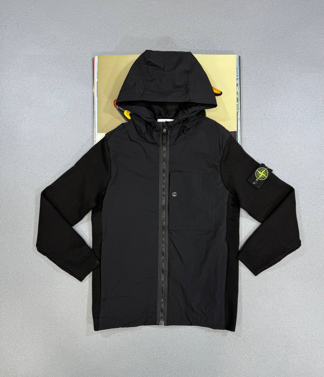 Stone Island Logo-Appliqued Crinkle Reps Nylon And Ribbed Wool Mens Jackets in Multiple Colors UK Reps AAA Quality