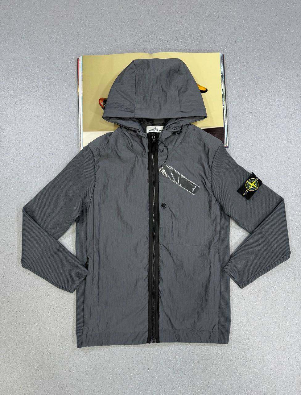 Stone Island Logo-Appliqued Crinkle Reps Nylon And Ribbed Wool Mens Jackets in Multiple Colors UK Reps AAA Quality