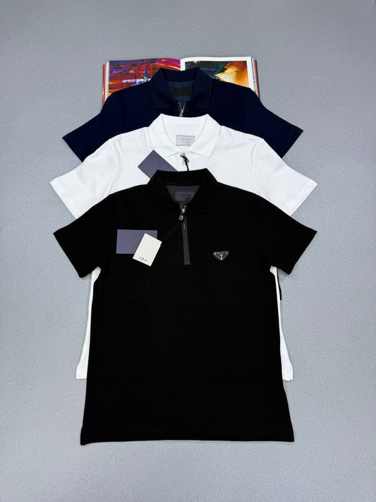 Prada Quarter-Zip Polo Shirts Mens in Multiple Colors UK Reps AAA Quality