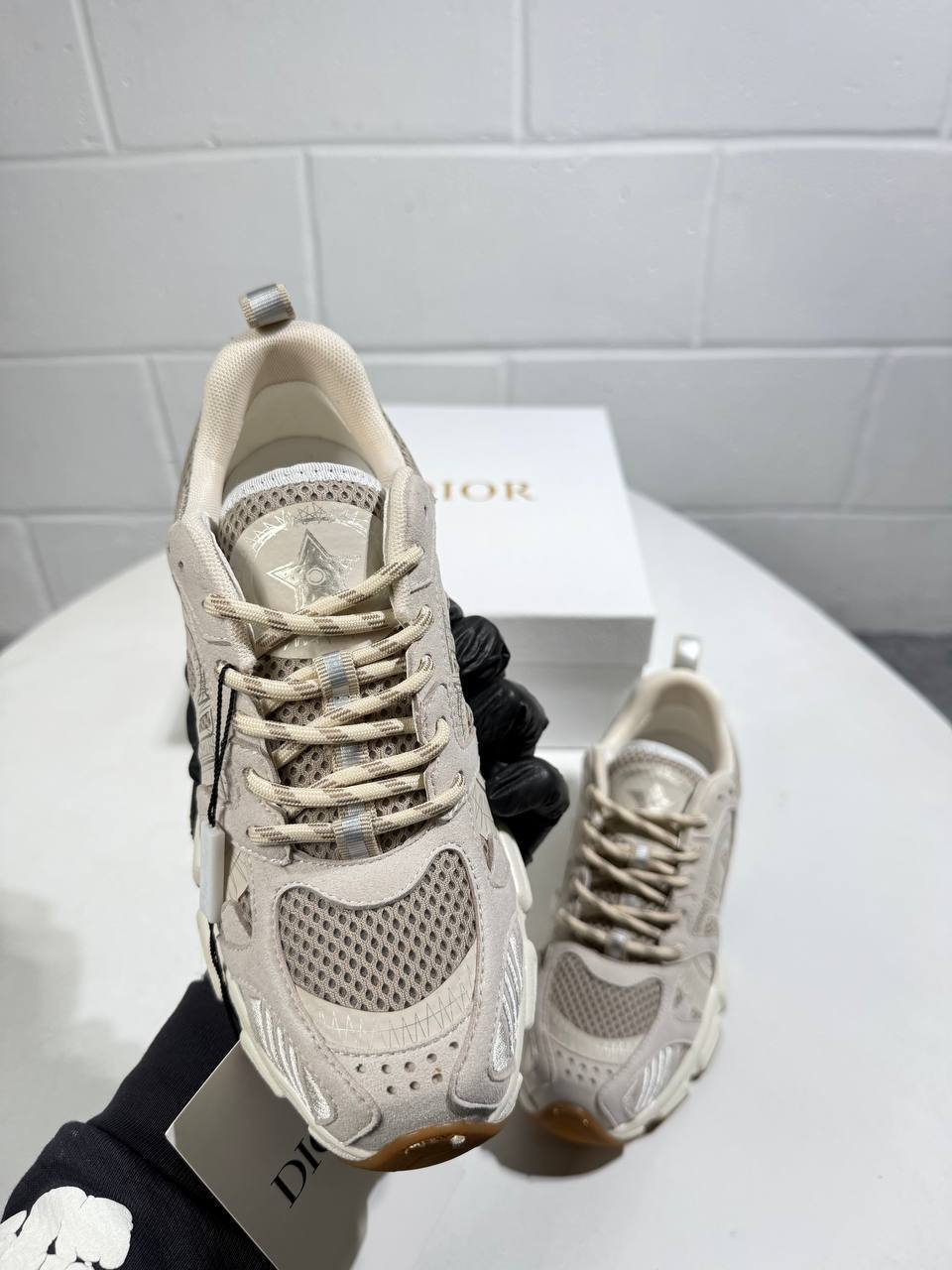 Christian Dior Chrono Sneaker Mesh in Beige Womens UK Reps AAA Quality