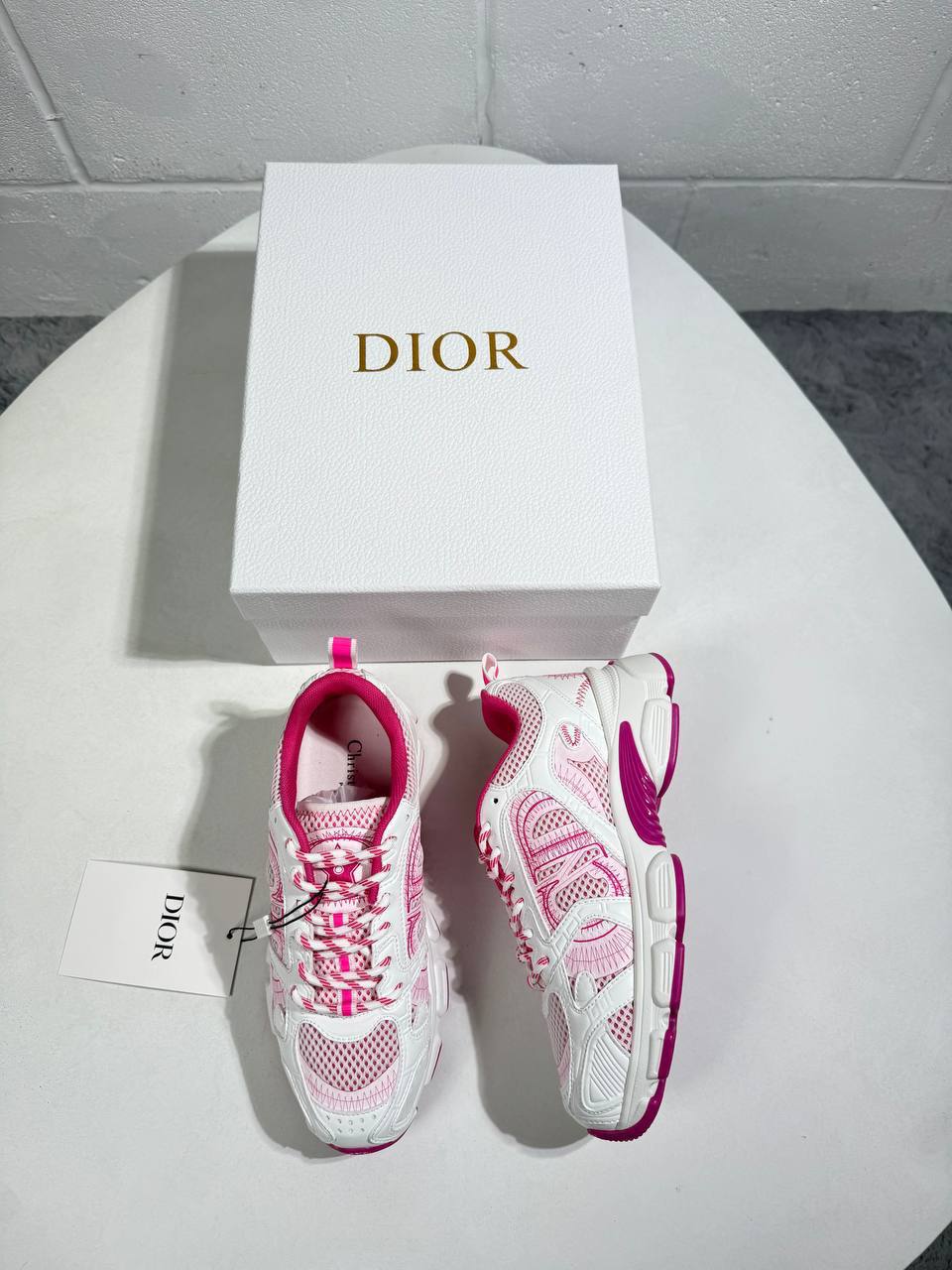 Christian Dior Chrono Sneaker Mesh in Hot Pink Womens UK Reps AAA Quality