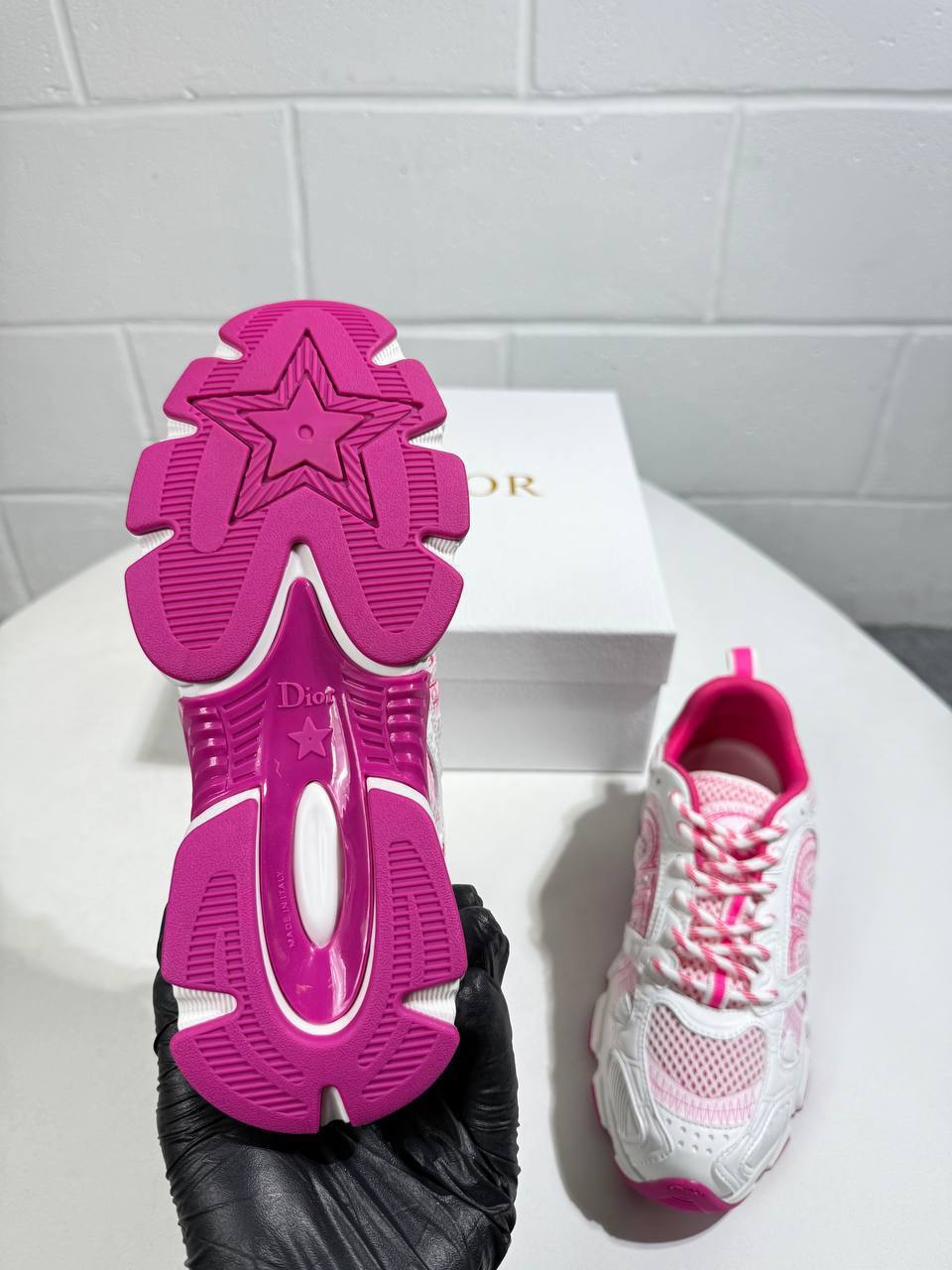 Christian Dior Chrono Sneaker Mesh in Hot Pink Womens UK Reps AAA Quality