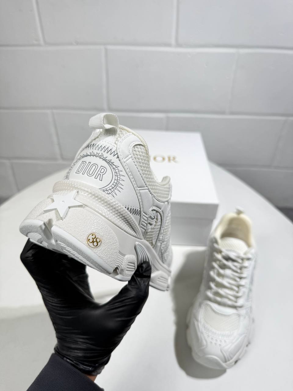 Christian Dior Chrono Sneaker Mesh in All White Womens UK Reps AAA Quality