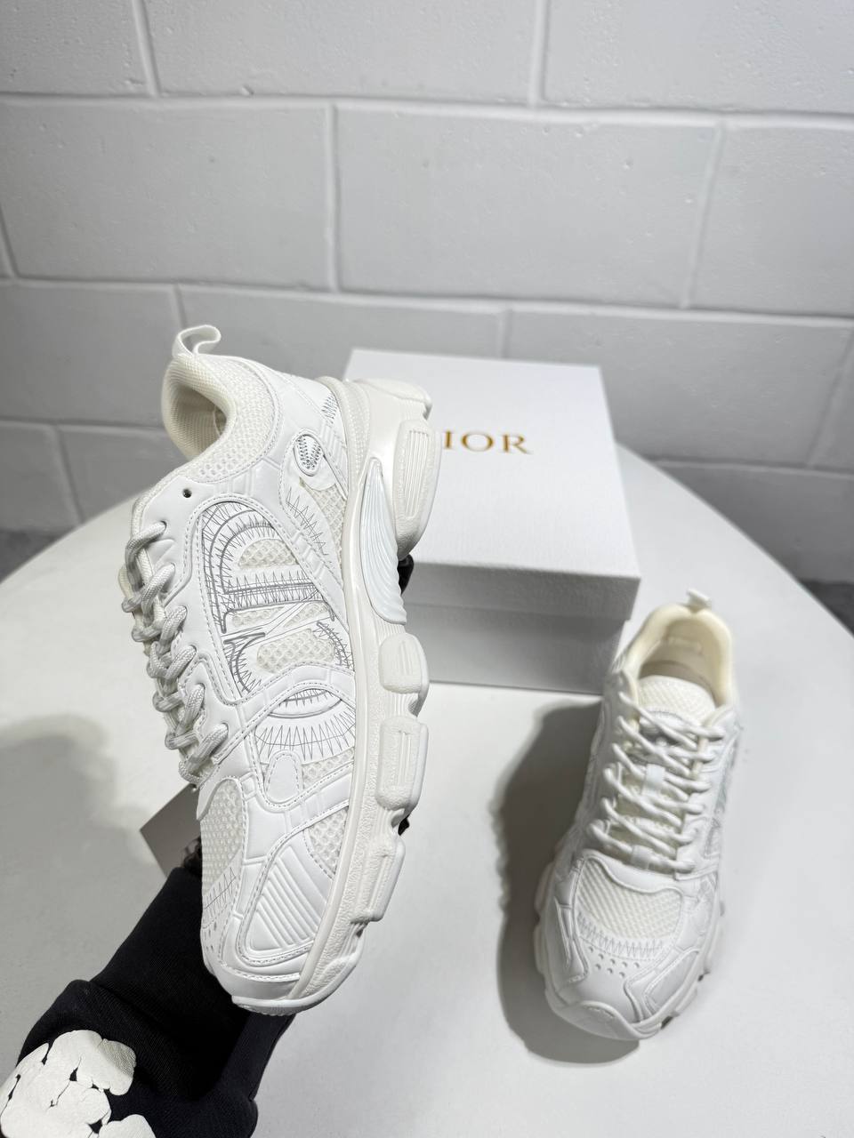 Christian Dior Chrono Sneaker Mesh in All White Womens UK Reps AAA Quality