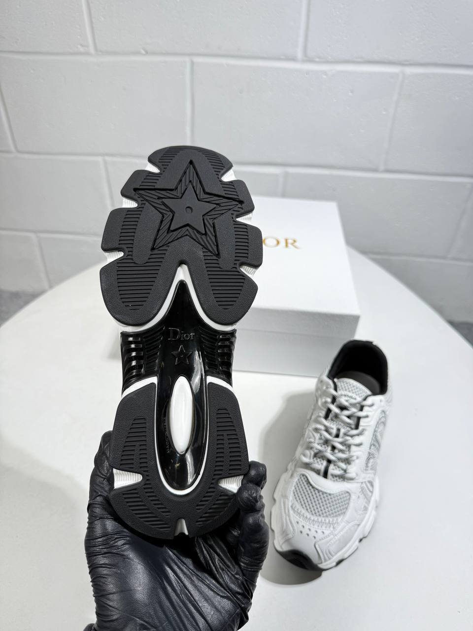 Christian Dior Chrono Sneaker Mesh in Black and White Womens UK Reps AAA Quality