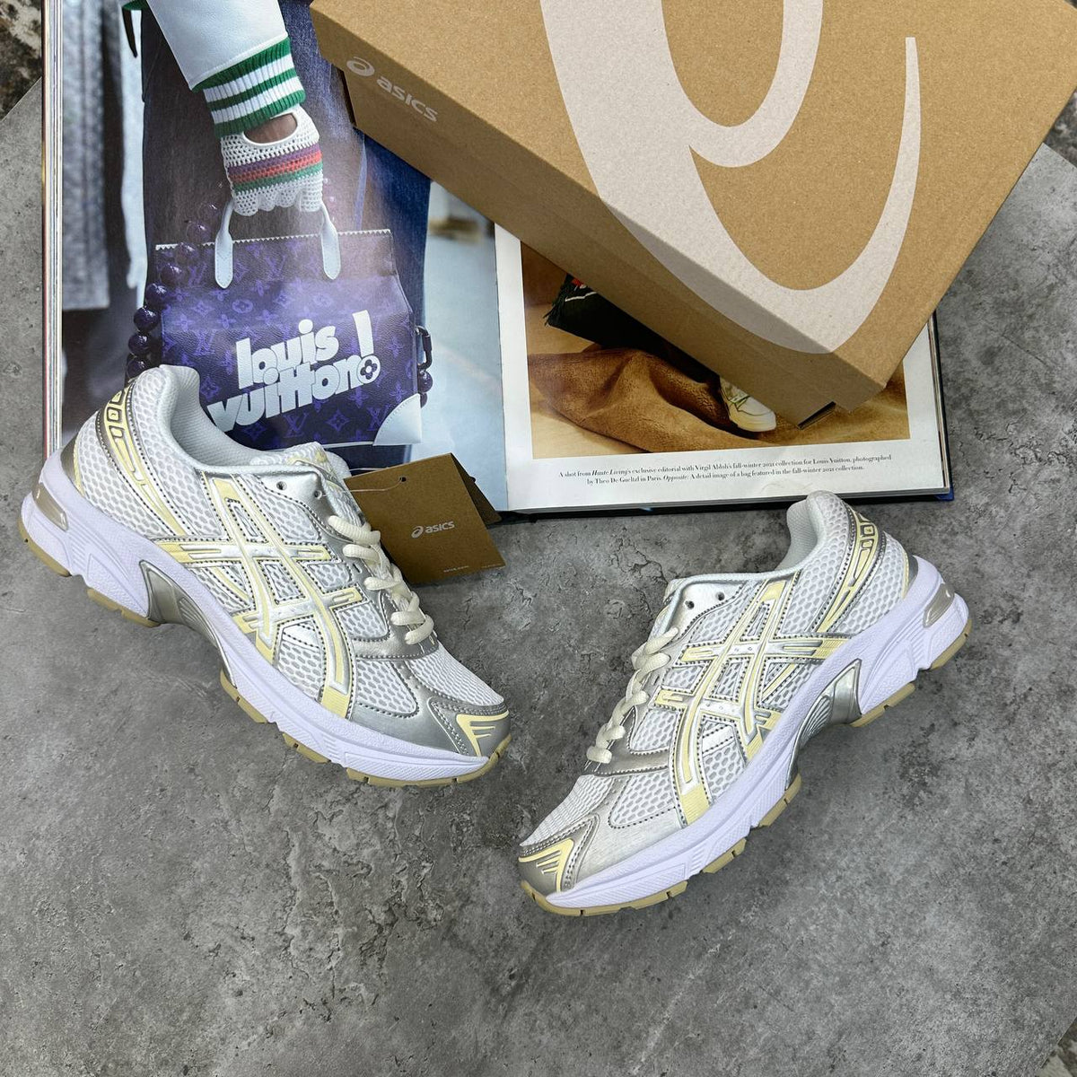 Asics Gel-1130 Cream / Pure Silver Womens Trainers UK Reps Superclone Quality