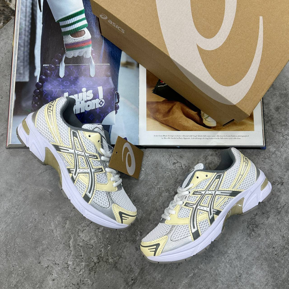 Asics Gel-1130 White / Butter Womens Trainers UK Reps Superclone Quality