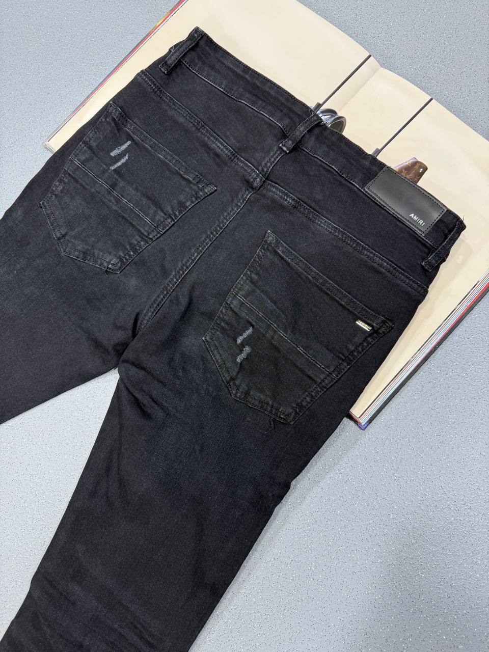 Amiri Patchwork Denim Jeans Mens in Black Multiple Waist Sizes Best Sale UK Reps AAA Quality