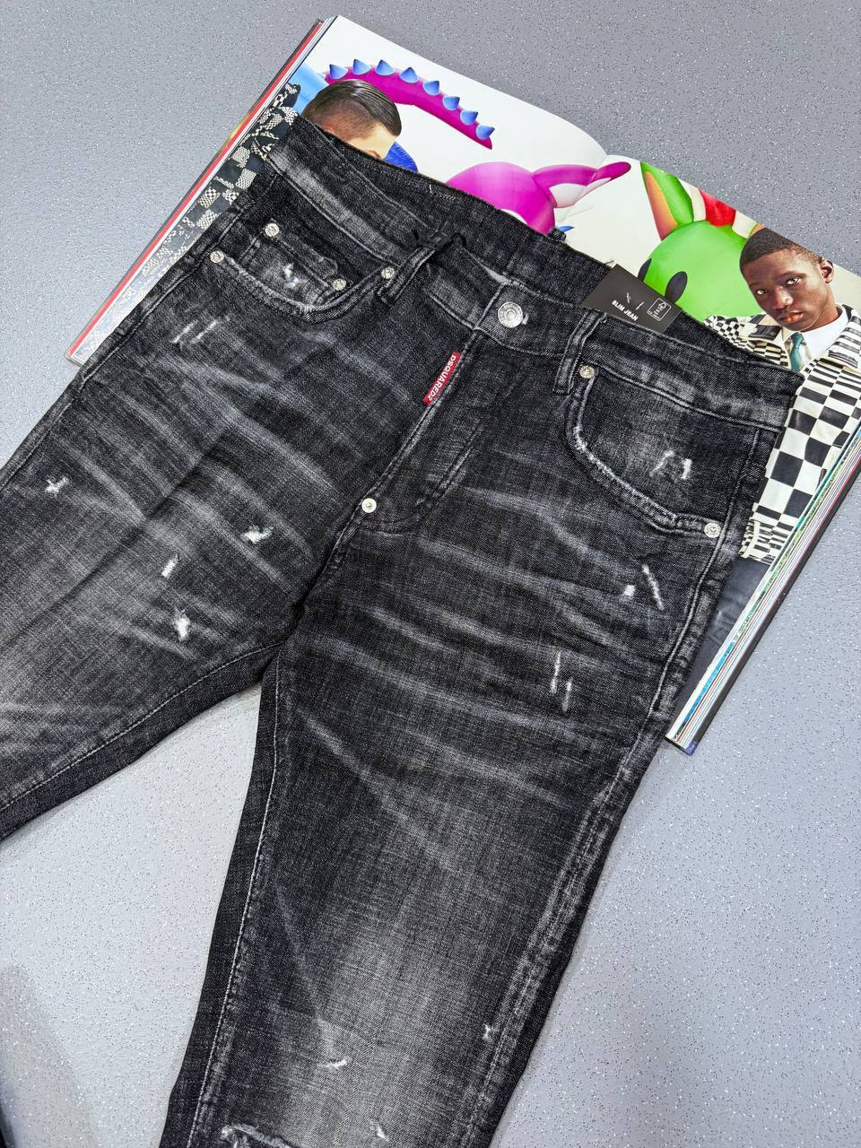 Dsquared2 Black Micro-Studded Clement Jeans Mens in Black Multiple Waist Sizes Best Sale UK Reps AAA Quality