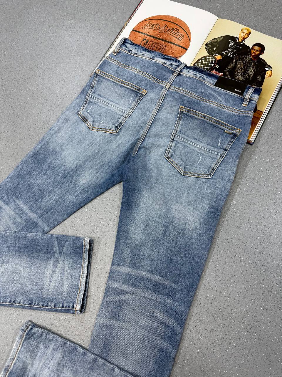 Amiri Blue Stitch Site Denim Rocker Jeans Mens Multiple Waist Sizes Best Sale UK Reps AAA Quality