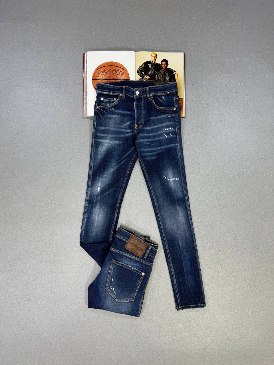 DSQUARED2 Tidy Biker Jeans Distressed Men's Dark Blue in Multiple Waist Sizes Best Sale UK Reps AAA Quality