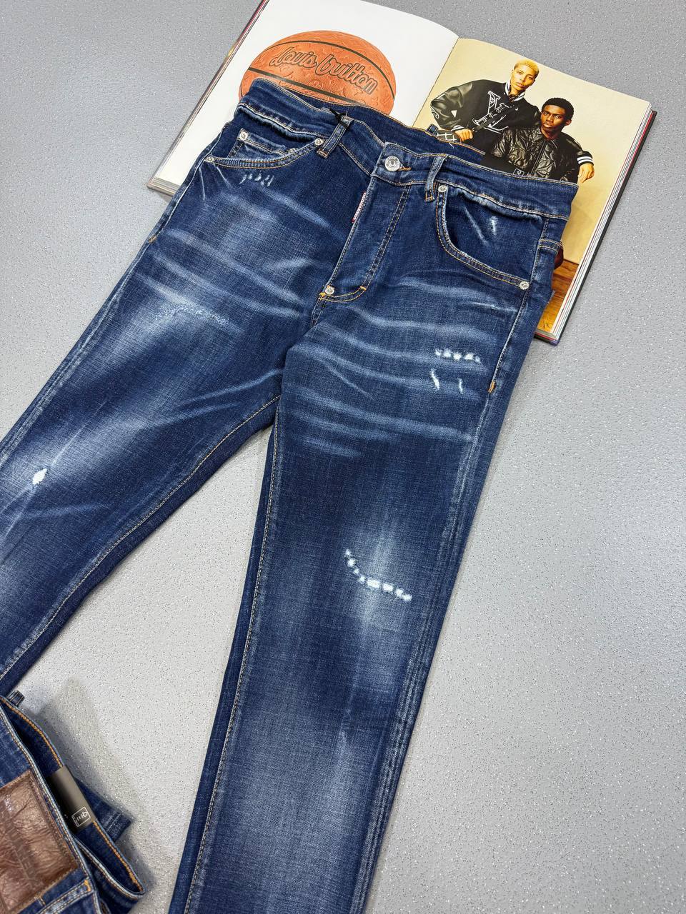 DSQUARED2 Tidy Biker Jeans Distressed Men's Dark Blue in Multiple Waist Sizes Best Sale UK Reps AAA Quality