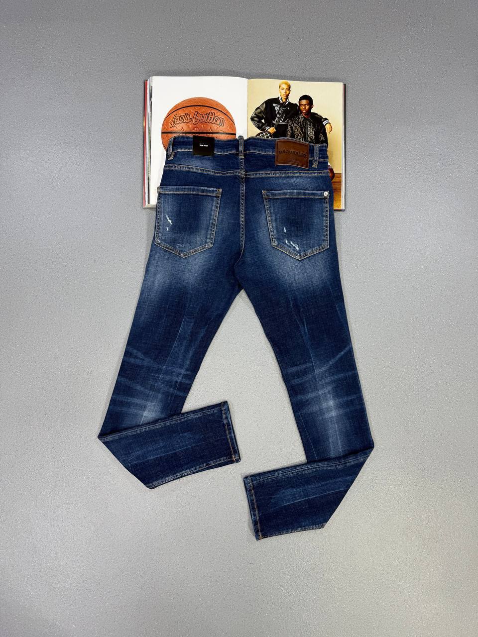 DSQUARED2 Tidy Biker Jeans Distressed Men's Dark Blue in Multiple Waist Sizes Best Sale UK Reps AAA Quality