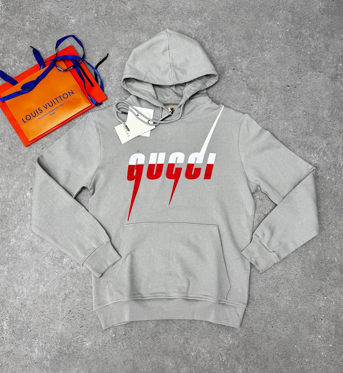 Gucci Blade Logo Printed Cotton Crew Neck Mens Hoodie in Multiple Colors UK Reps AAA Quality