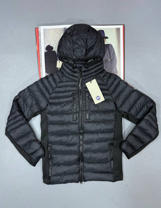 Canada Goose Men Hooded Puffer Logo Patch Jackets in 2 Colors UK Reps AAA Quality