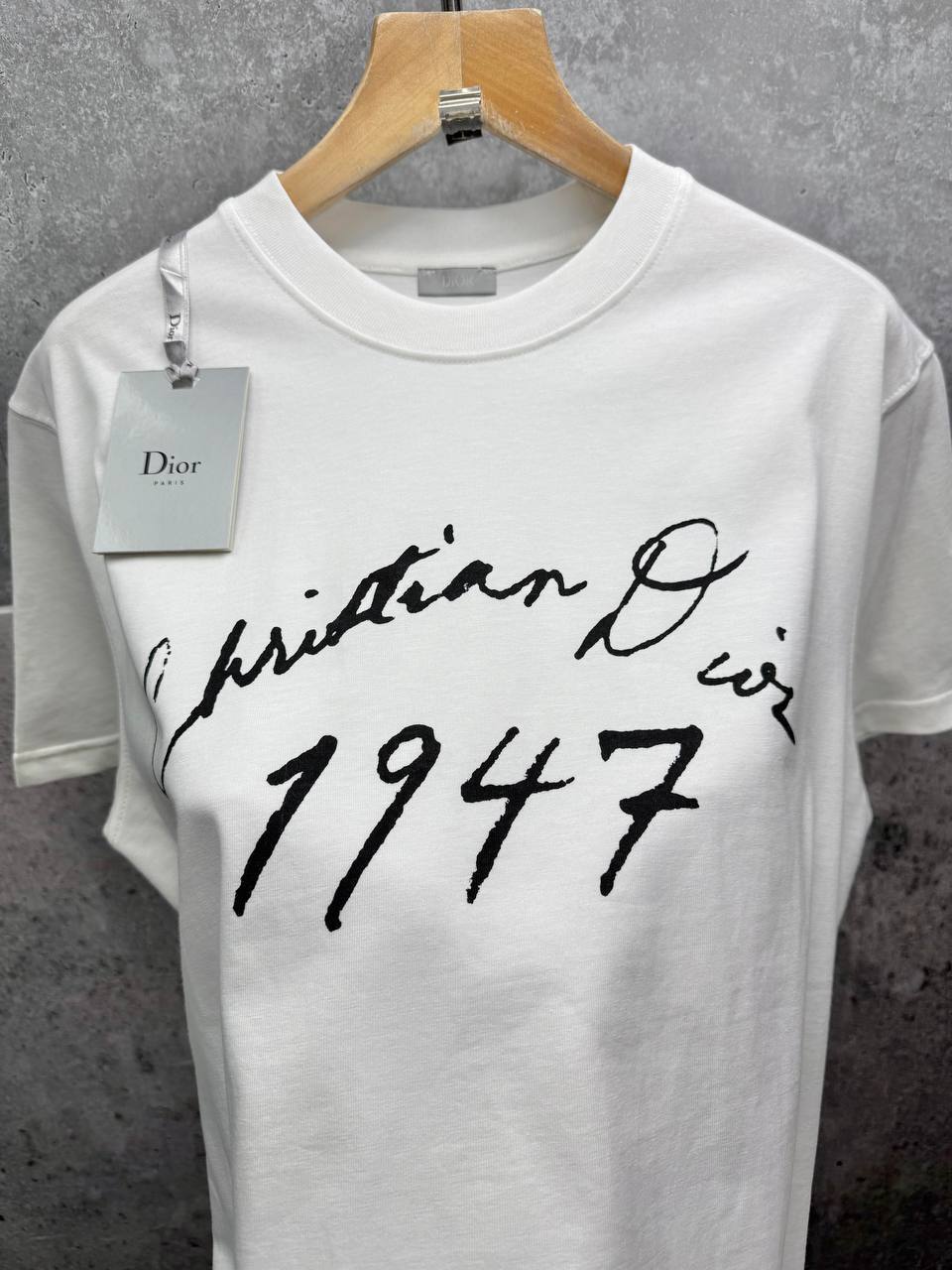 Christian Dior 1947 Handwritten Relaxed Fit T-Shirts Mens in 2 Colors UK Reps AAA Quality