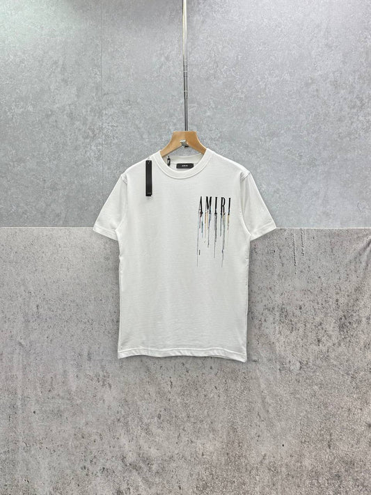 Amiri Paint Drip Core Logo T-Shirts Mens in 2 Colors UK Reps AAA Quality