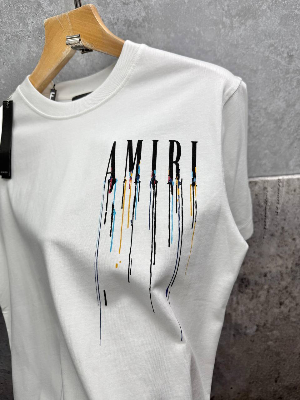 Amiri Paint Drip Core Logo T-Shirts Mens in 2 Colors UK Reps AAA Quality