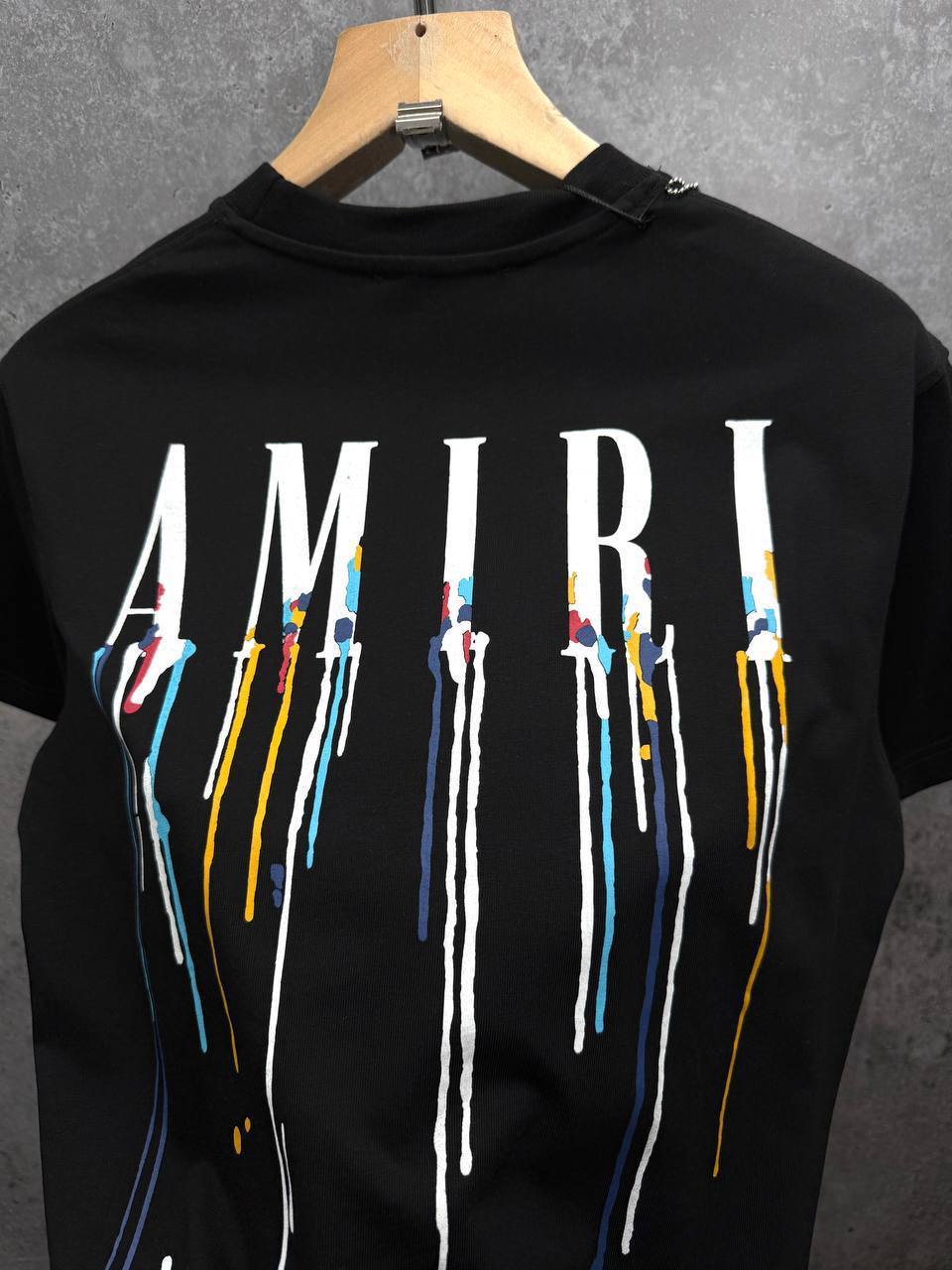Amiri Paint Drip Core Logo T-Shirts Mens in 2 Colors UK Reps AAA Quality