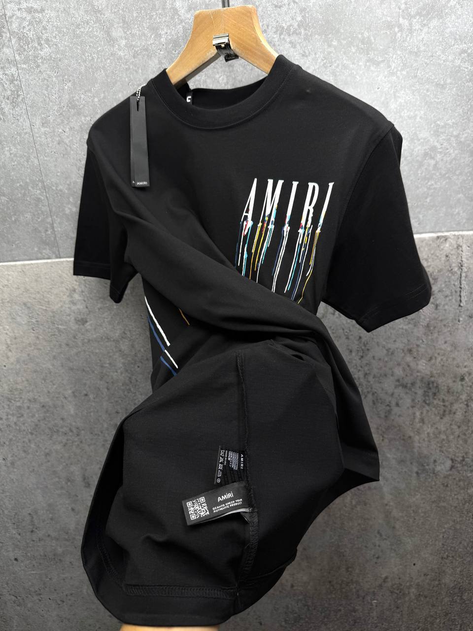 Amiri Paint Drip Core Logo T-Shirts Mens in 2 Colors UK Reps AAA Quality