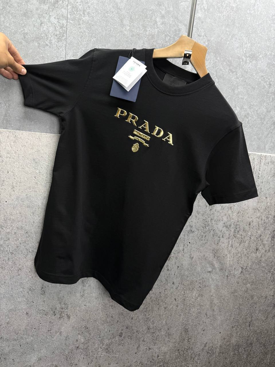 Prada Logo-Print Round Neck Cotton Jersey T-shirts in 2 Colors UK Reps AAA Quality