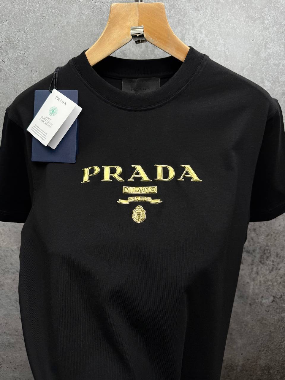 Prada Logo-Print Round Neck Cotton Jersey T-shirts in 2 Colors UK Reps AAA Quality