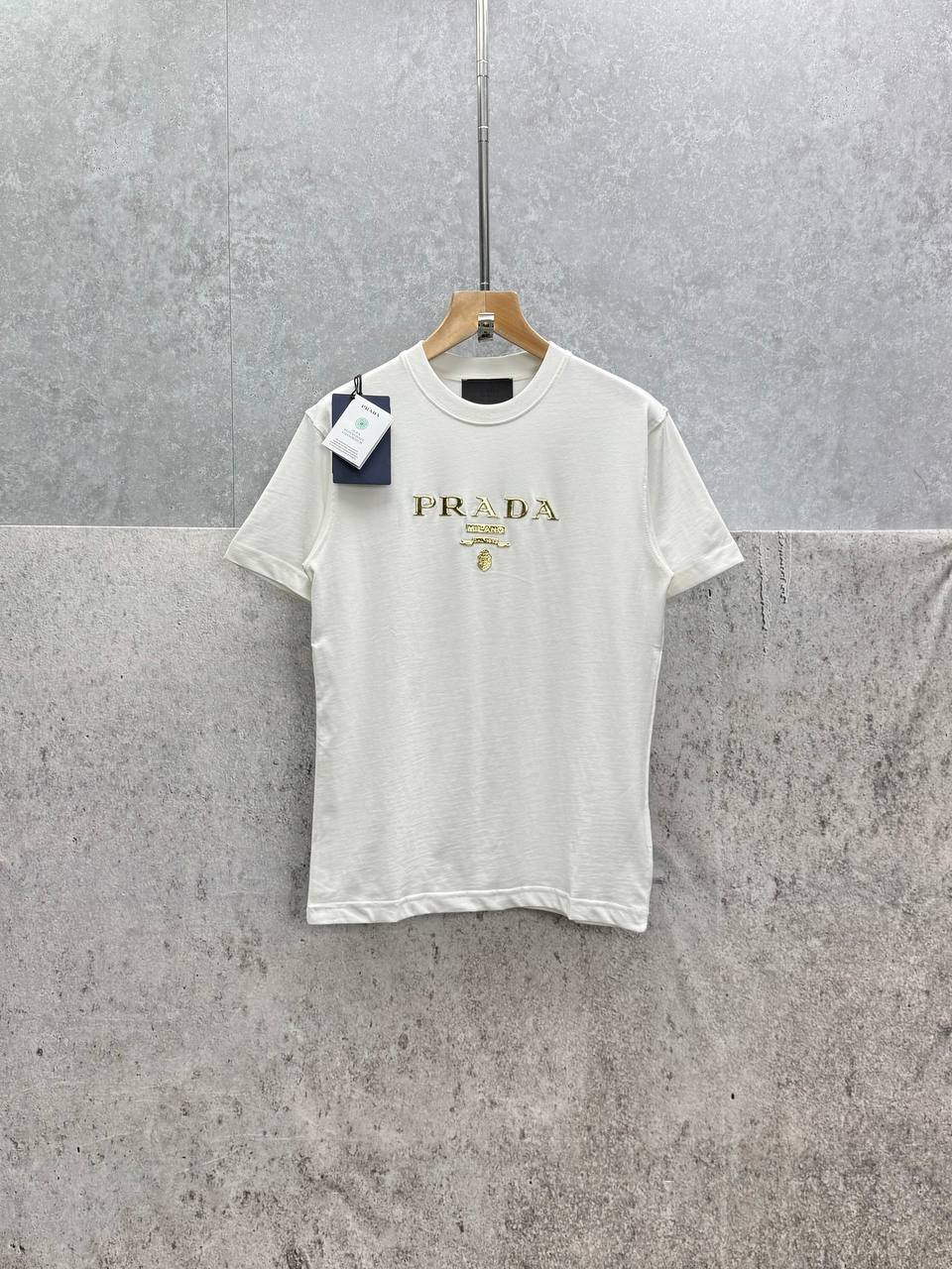 Prada Logo-Print Round Neck Cotton Jersey T-shirts in 2 Colors UK Reps AAA Quality