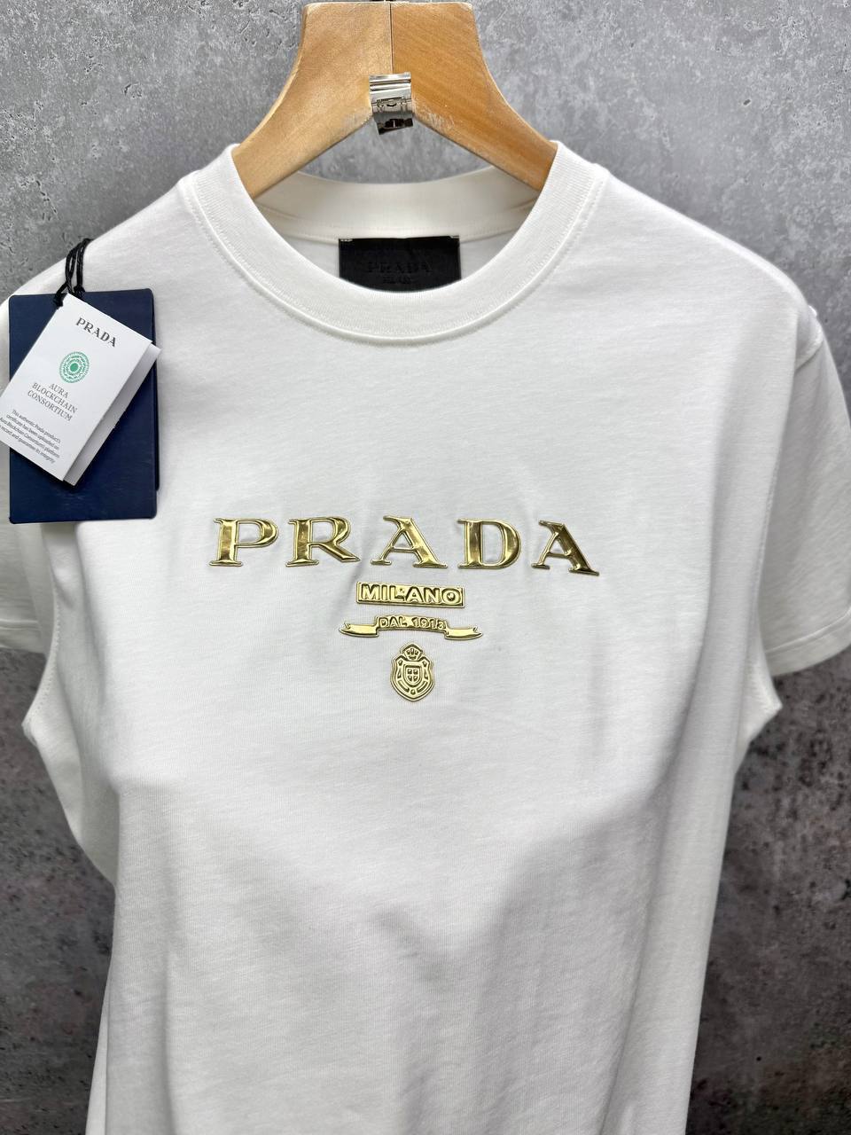 Prada Logo-Print Round Neck Cotton Jersey T-shirts in 2 Colors UK Reps AAA Quality