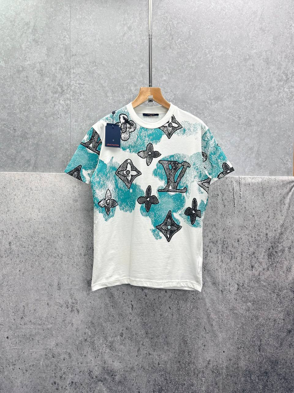 Louis Vuiton Watercolour Monogram Mens T-shirts in 2 Colors UK Reps AAA Quality