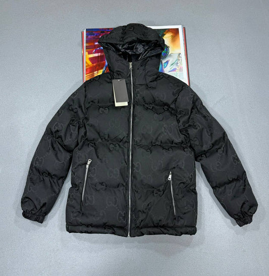 Gucci Jumbo GG Puffer Canvas Jacket 'Black' Mens Best Sale UK Reps AAA Quality