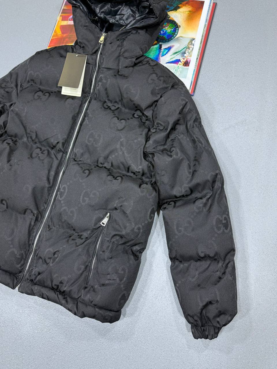 Gucci Jumbo GG Puffer Canvas Jacket 'Black' Mens Best Sale UK Reps AAA Quality