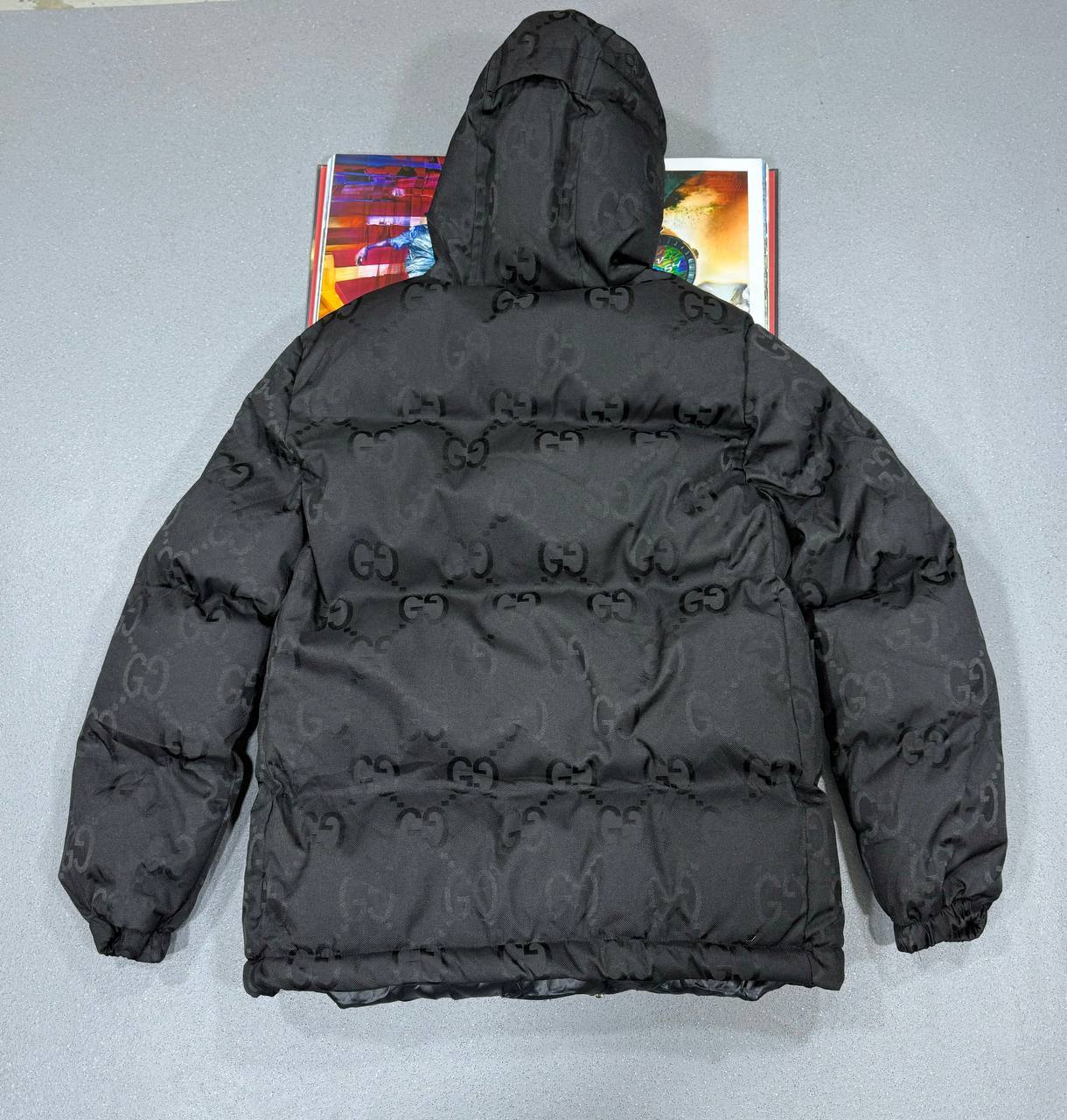 Gucci Jumbo GG Puffer Canvas Jacket 'Black' Mens Best Sale UK Reps AAA Quality