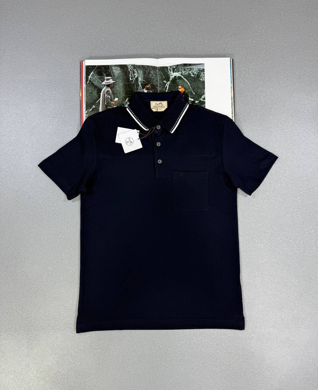 Hermes H Logo Collar Buttoned Pocket Polo Shirt in Multiple Colors Best Sale UK Reps AAA Quality