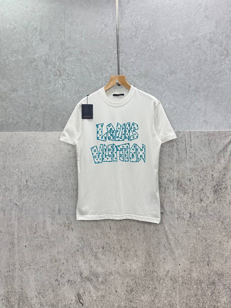 Louis Vuitton Short Sleeve Embroidered Beads Cotton T-Shirts in 2 Colors UK Reps AAA Quality