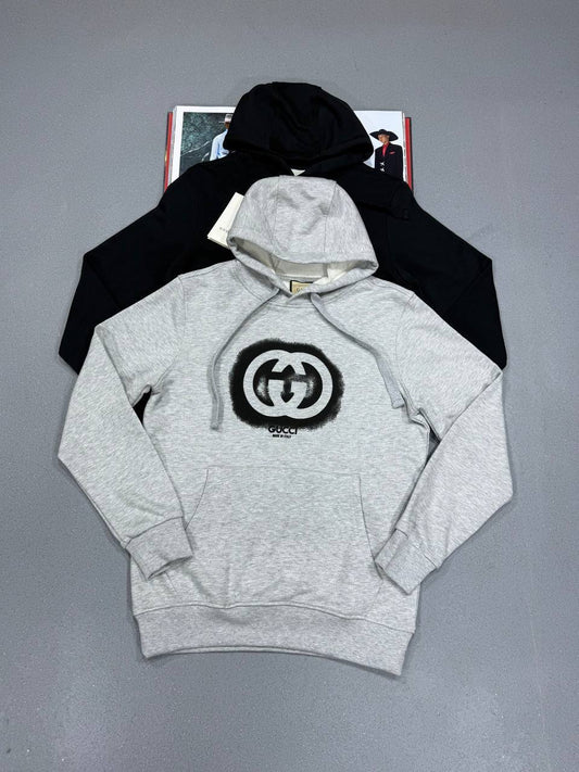 Gucci Logo-Printed Drawstring Cotton Hoodie for Men in 2 Colors UK Reps AAA Quality