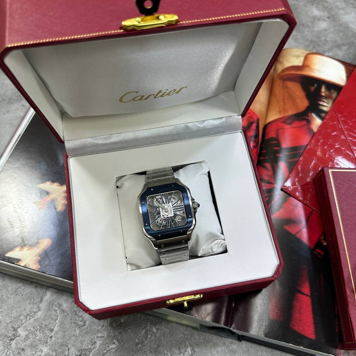 Cartier Metallic Skeletonized Dial Watch Men's UK Replica Superclone Quality