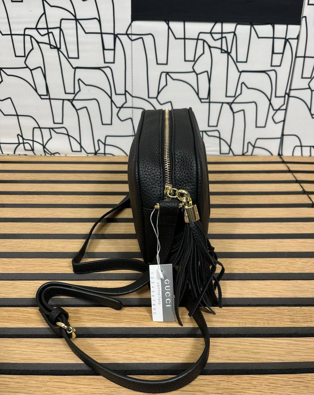 Gucci Soho Disco Black Pebbled Leather Womens Crossbody Bag UK Reps AAA Quality