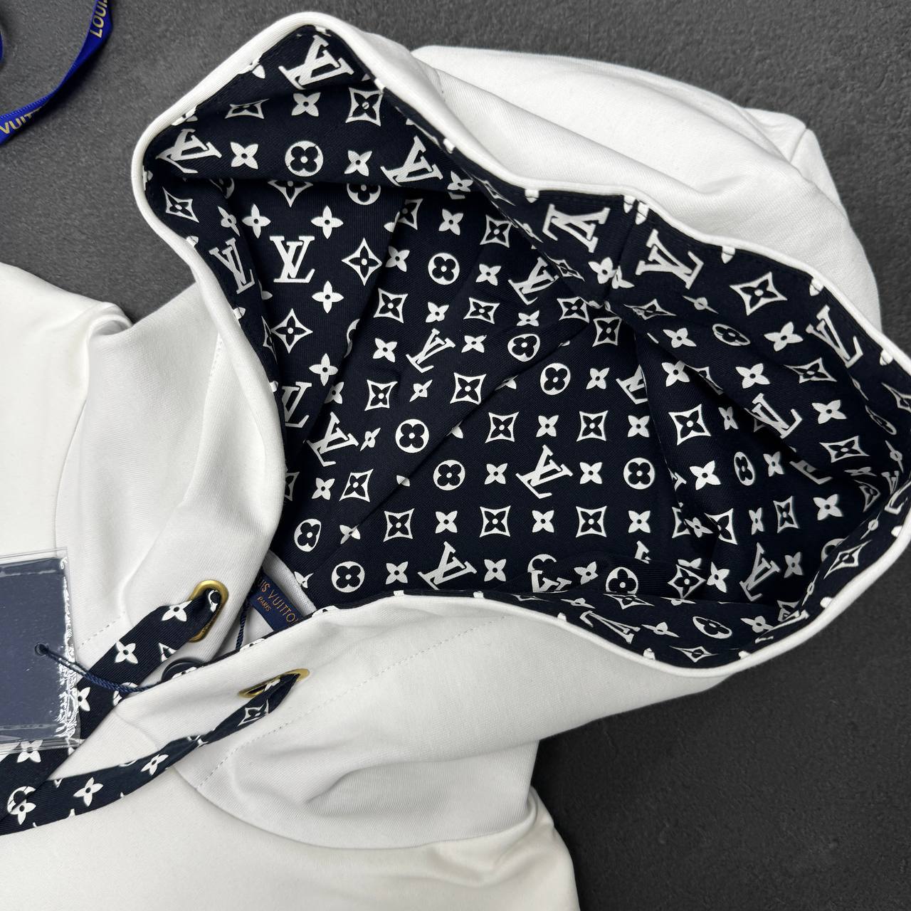 Louis Vuitton Men's Cotton Monogram Accent Hoodie Printed in 2 Colors UK Reps AAA Quality