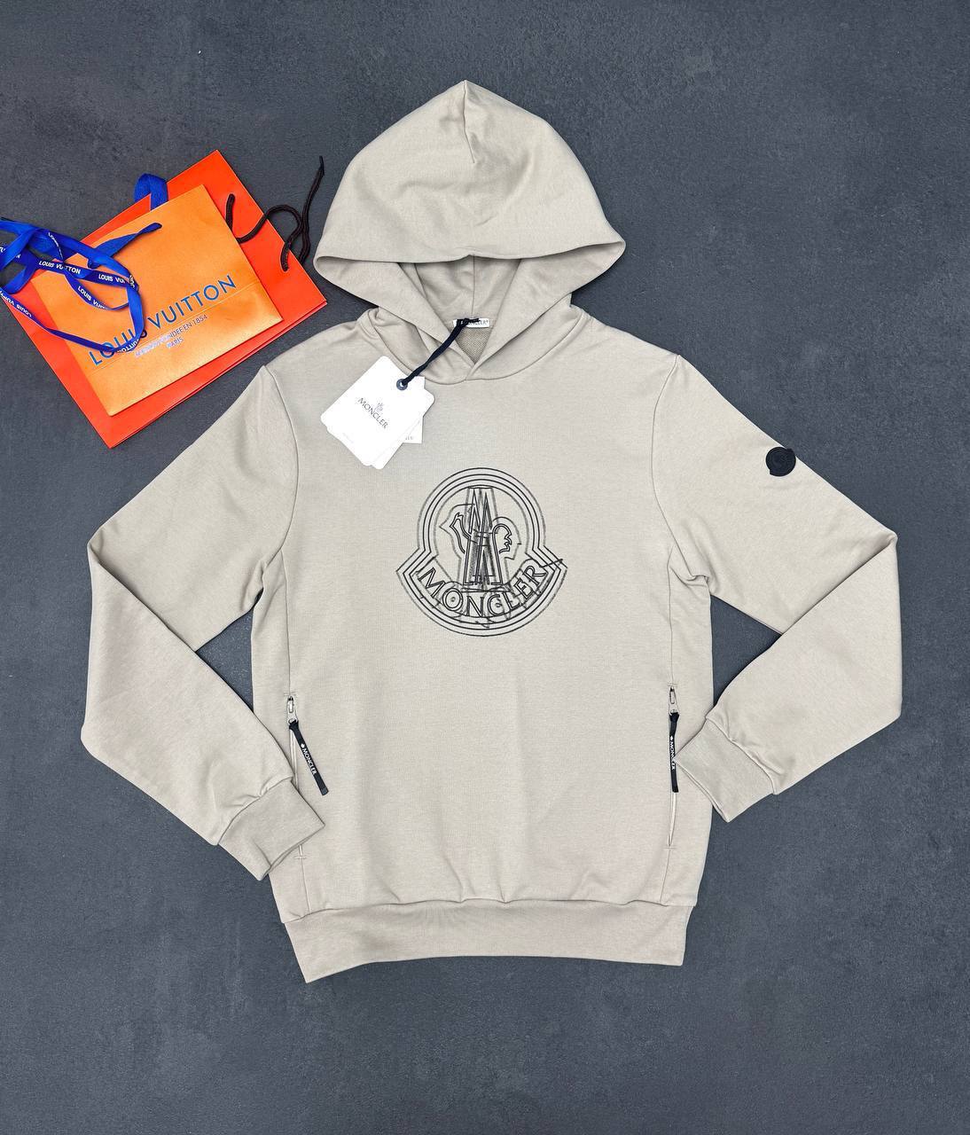 Moncler Logo-Appliqued Printed Cotton-Jersey Hoodie Mens in 2 Colors UK Reps AAA Quality