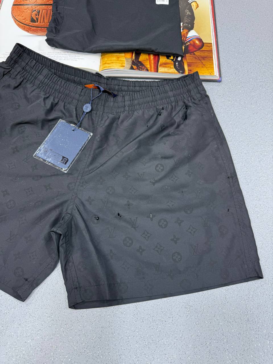 Louis Vuitton LV Print Black Shorts Mens Best Sale UK Reps AAA Quality