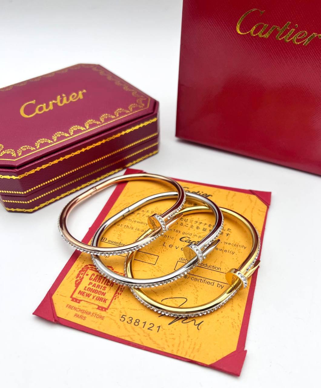 Cartier Nail Bangle With Stones Jewellery Womens Bracelets in Multiple Colors UK Reps AAA Quality
