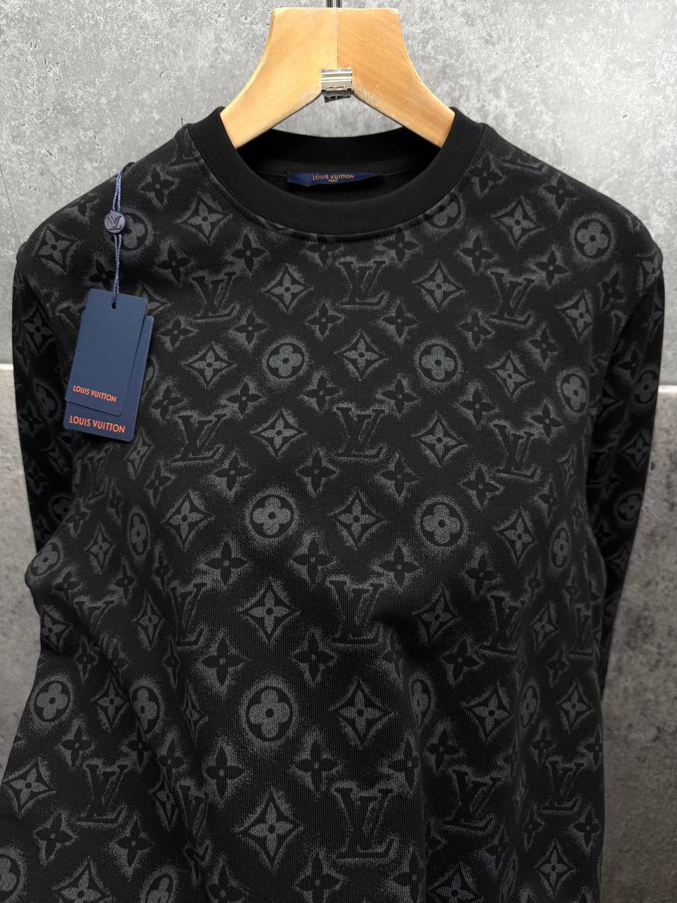 Louis Vuitton Monogram Embellished Wool Crewneck Jumpers Mens in Black Color UK Reps AAA Quality