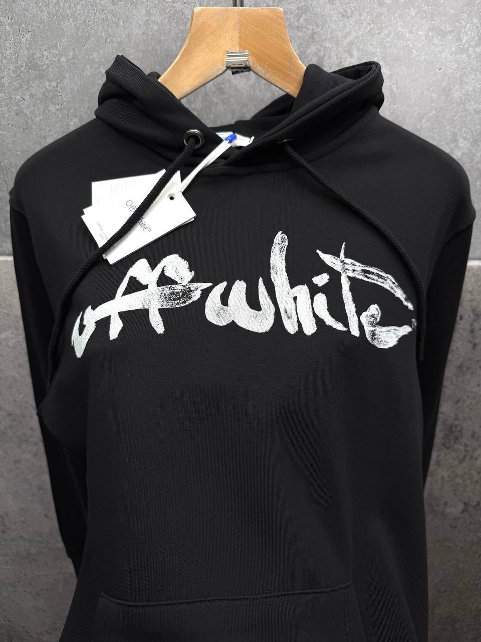 Off-White Paint Arrow Slim Hoodie Mens in Black Color Best Sale UK Reps AAA Quality