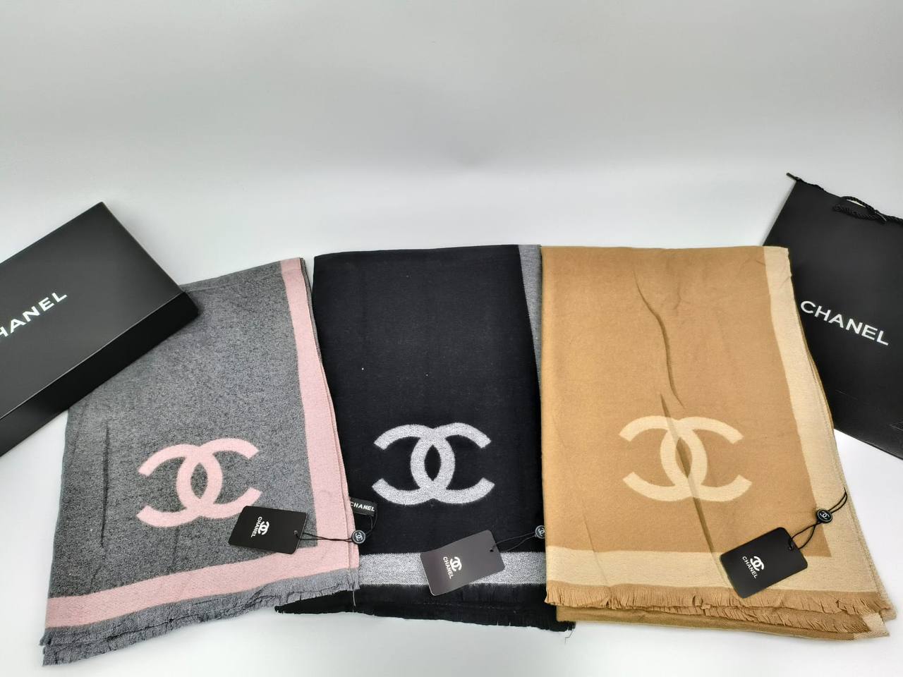 Chanel Large Wool Cashmere Scarves Womens in Multiple Colors Best Sale UK Reps AAA Quality