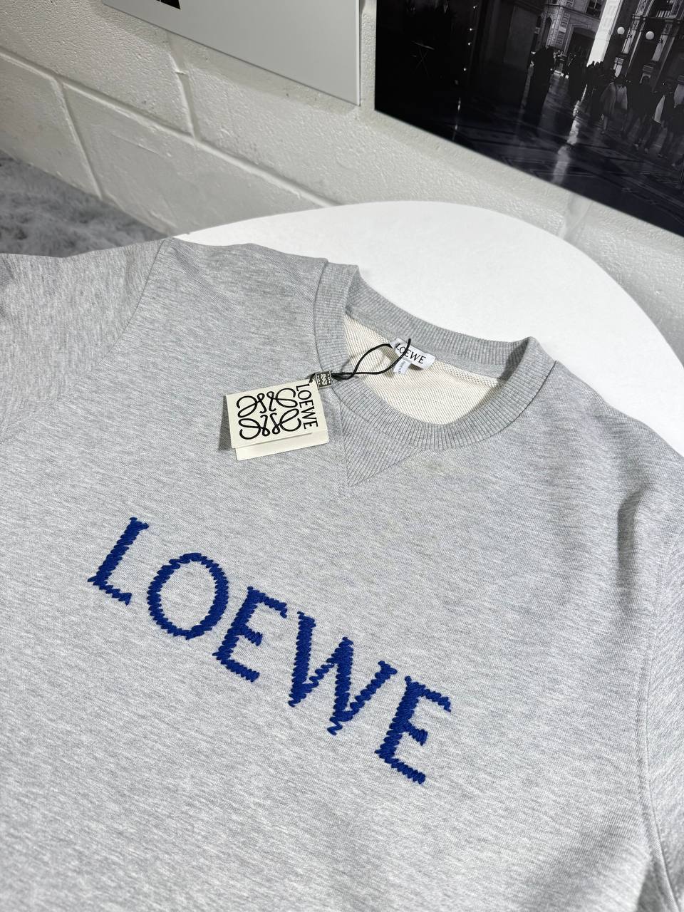 Loewe Logo-Embroidered Round Neck Mens Jumpers in 2 Colors UK Reps AAA Quality