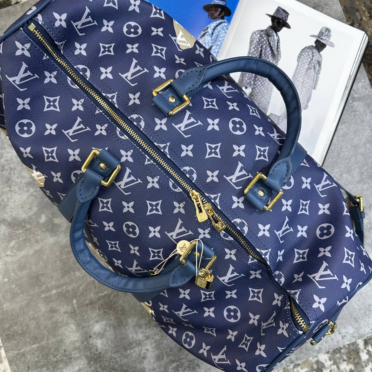 Louis Vuitton Keepall Bandouliere 50 Monogram Bleach Travel Bag Mens in Blue Color UK Reps AAA Quality