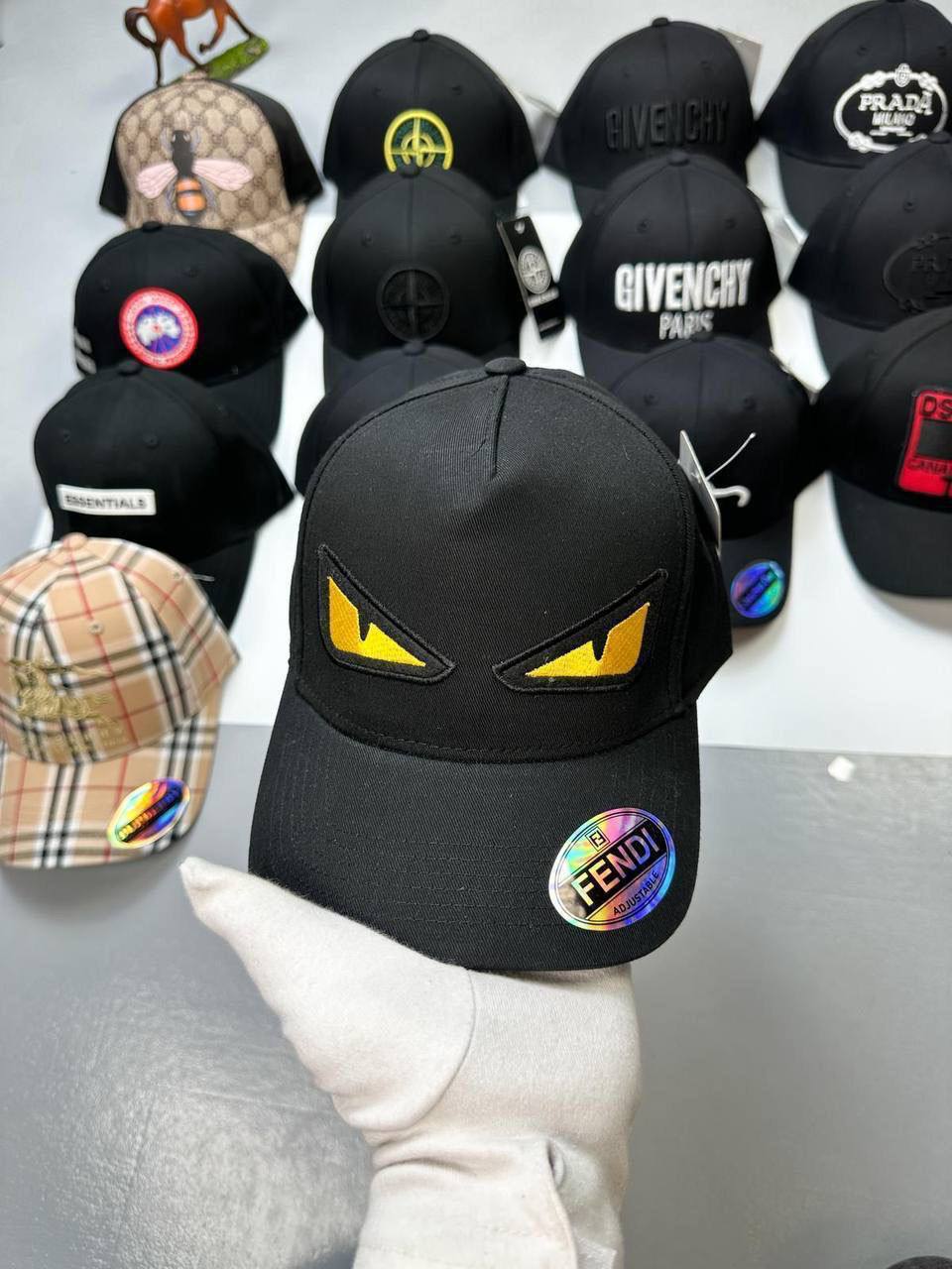 Fendi Roma Eye Monster Baseball Cap Mens in Black UK Reps AAA Quality