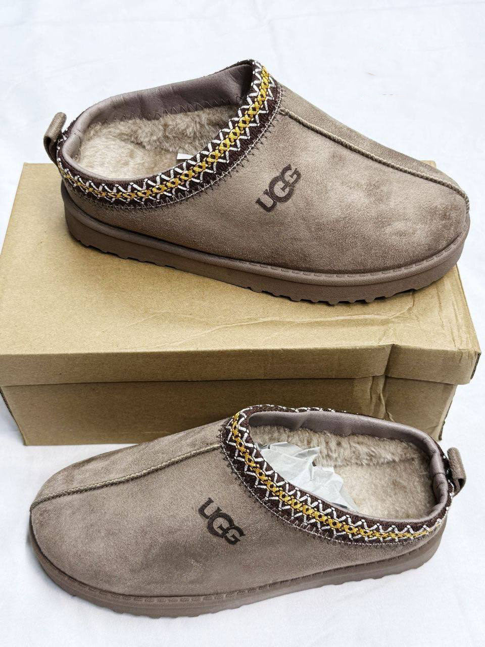 Aus Wooli Ugg Croydon Sheepskin Wool Ankle Braid Sliders Womens in Chestnut Color Best Sale UK Reps AAA Quality
