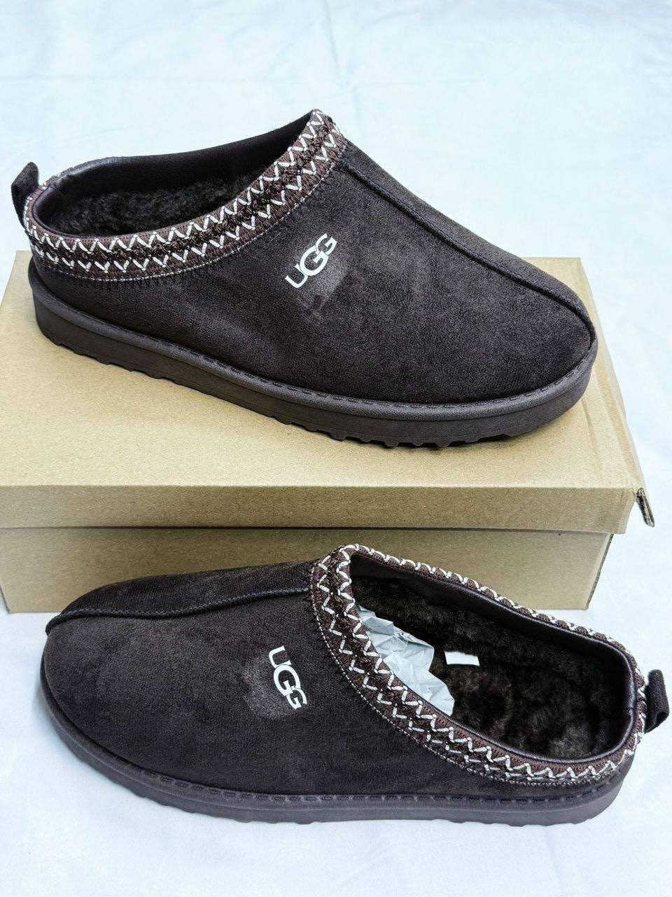 Aus Wooli Ugg Croydon Sheepskin Wool Ankle Braid Sliders Womens in Dark Grey Color Best Sale UK Reps AAA Quality