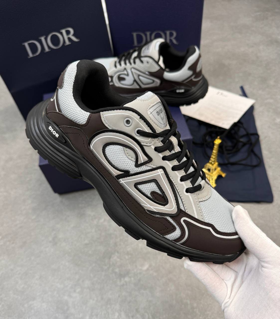 Christian Dior B30 in Grey and Black Color Mens Trainers Best Sale UK Reps AAA Quality